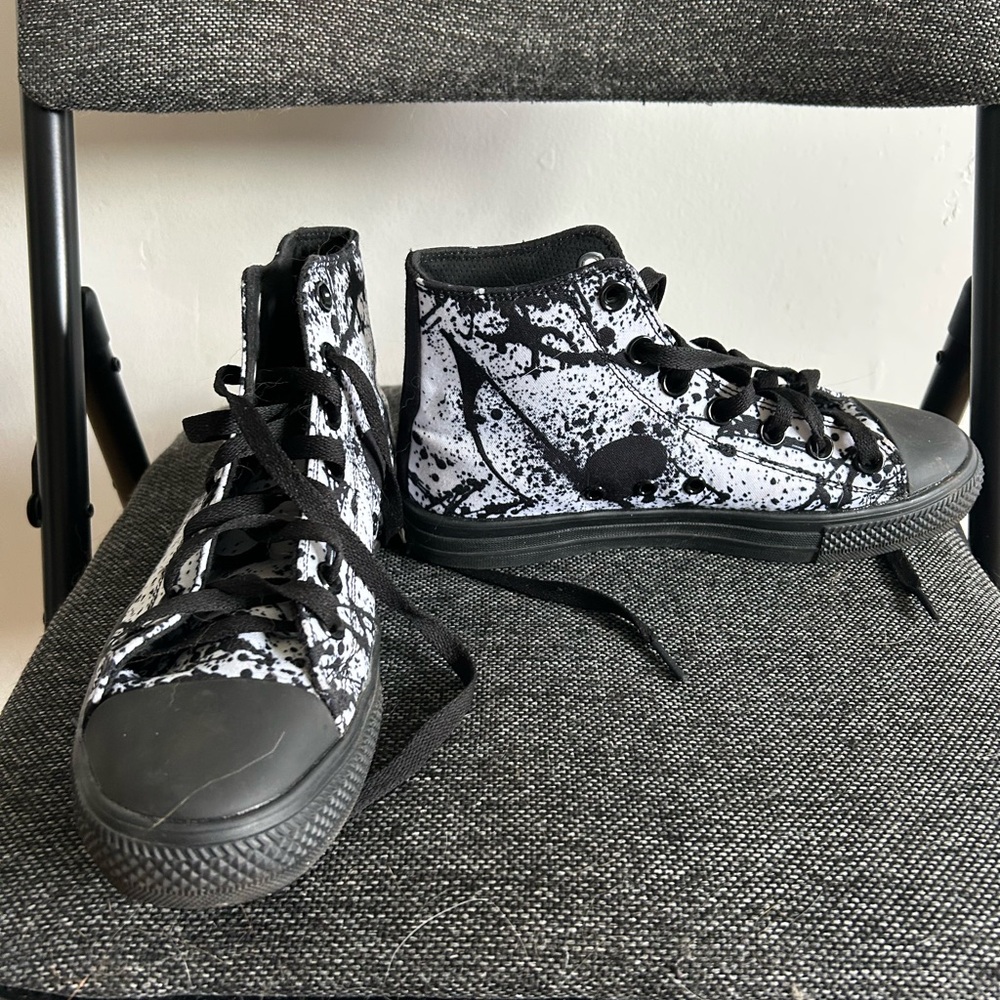 Black and White High-Top Sneakers